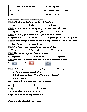 Đề thi học kỳ I môn Tin học Khối 3 - Năm học 2014-2015 - Trường TH Gò Nổi